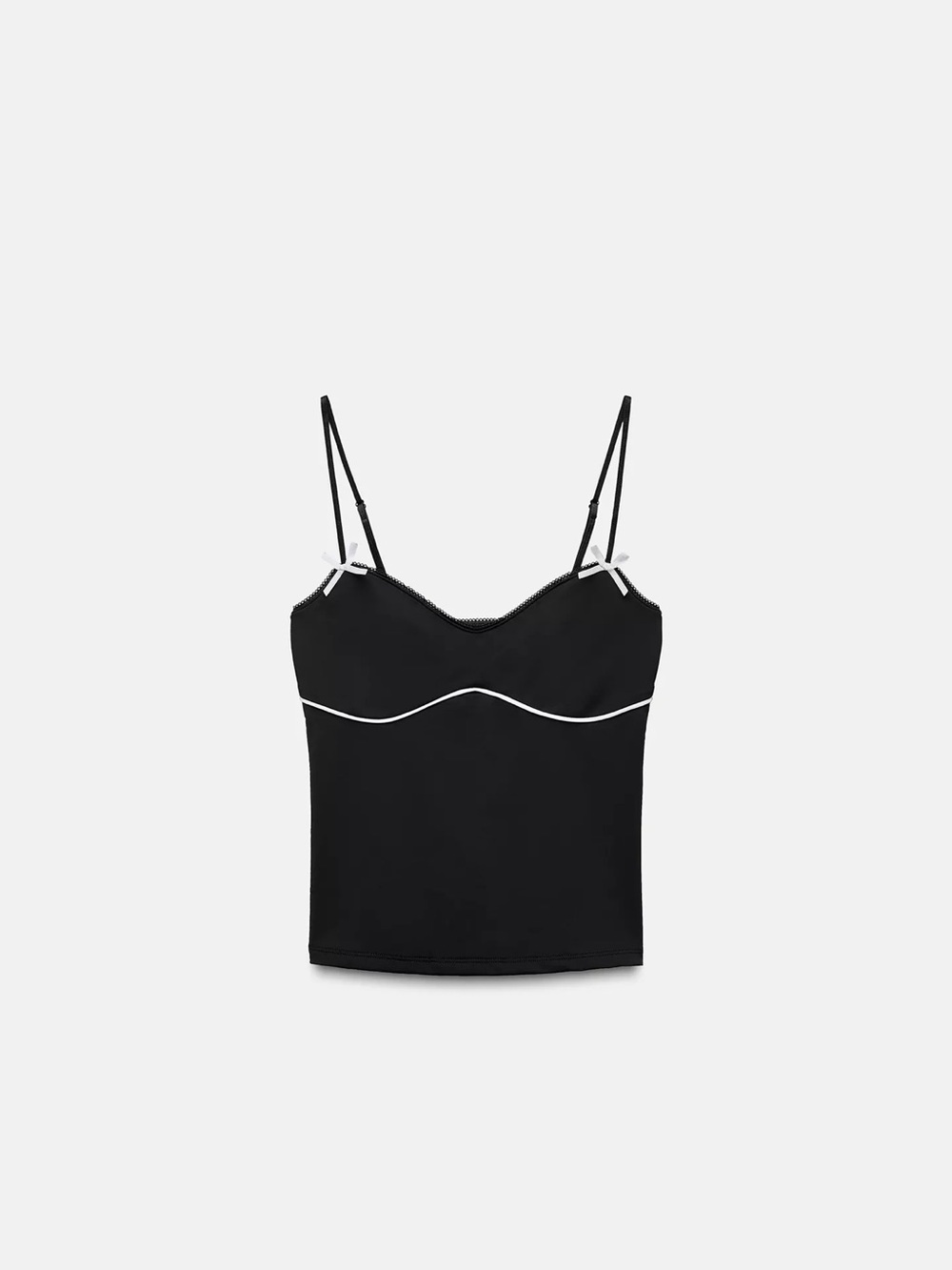 Zara piped bow detail cami